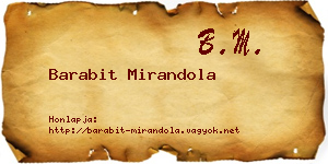 Barabit Mirandola névjegykártya